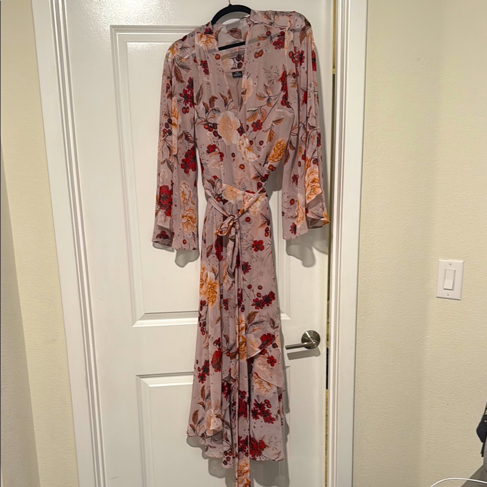 City Chic Floral Wrap Dress with Belt